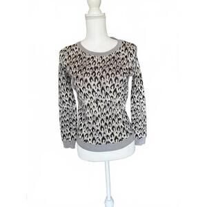 Diane Von Furstenburg Long Sleeve Leopard Print Sweater, Small